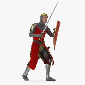 3D模型-3D Crusader Knight King Rigged